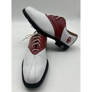 Foot Joy FJ Icon Golf Shoes OKLAHOMA UNIVERSITY OU Men’s Size 8.5 WHITE RED